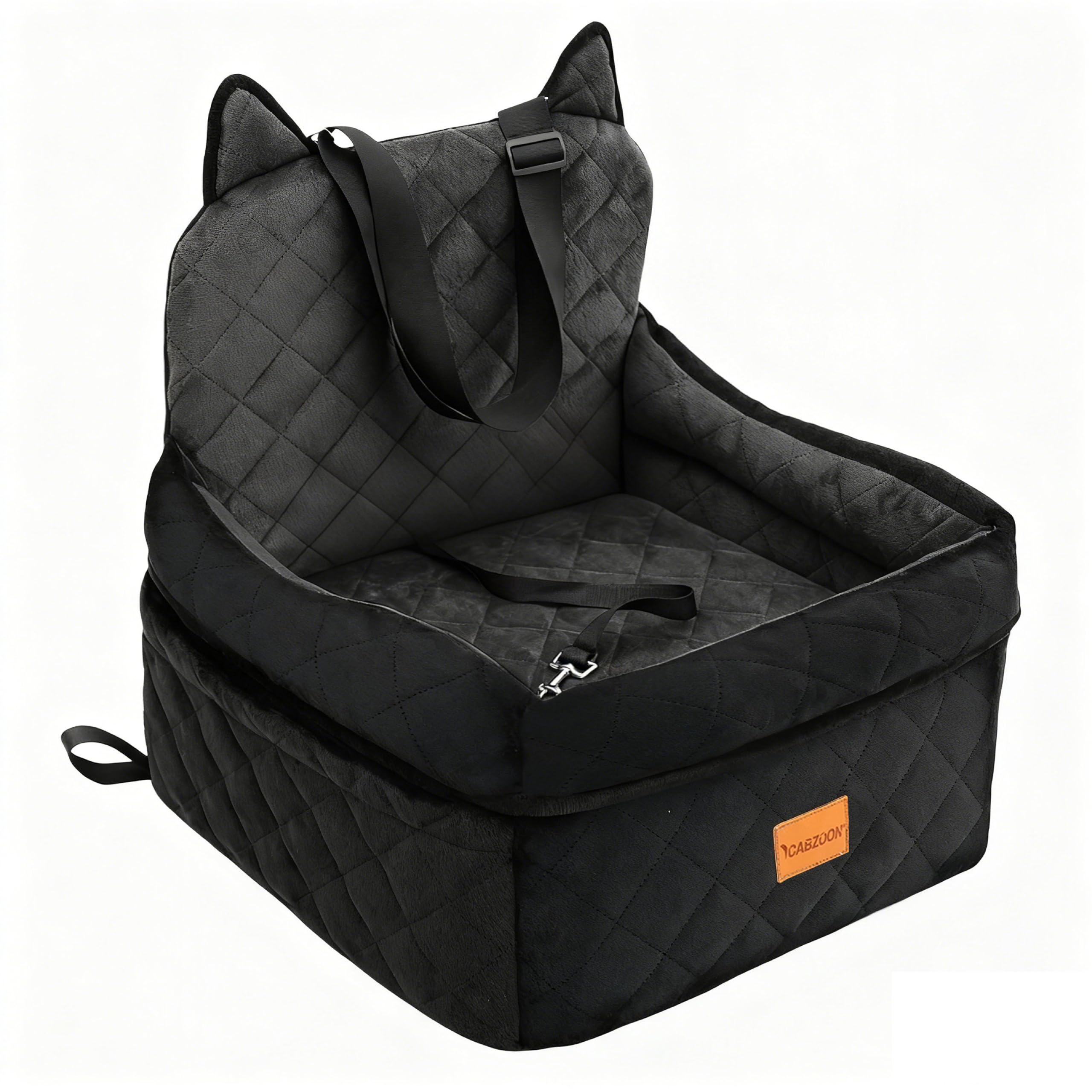 CABZOON dog car seat elevated cushion improves visibility and comfort during drives.
