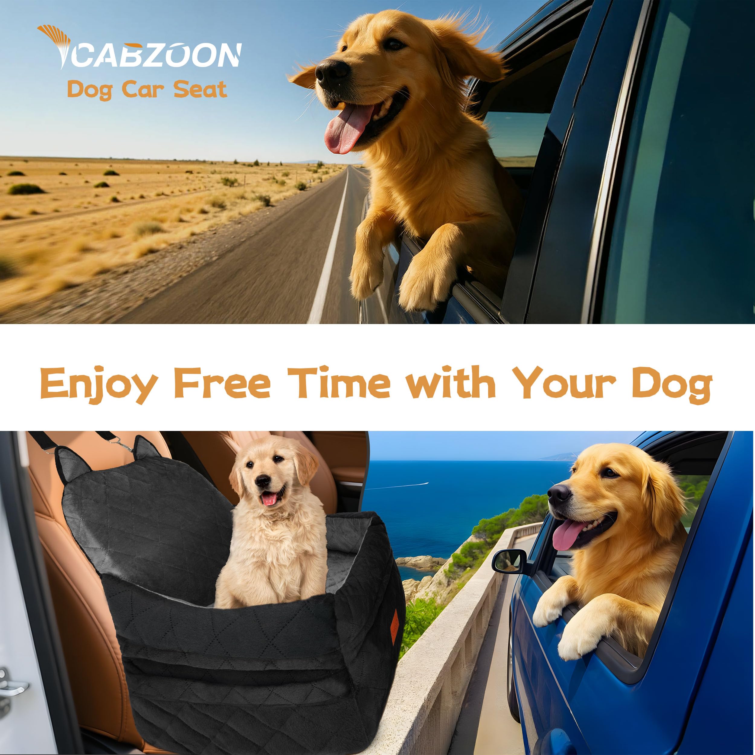 CABZOON dog car seat storage pockets keep essentials organized.
