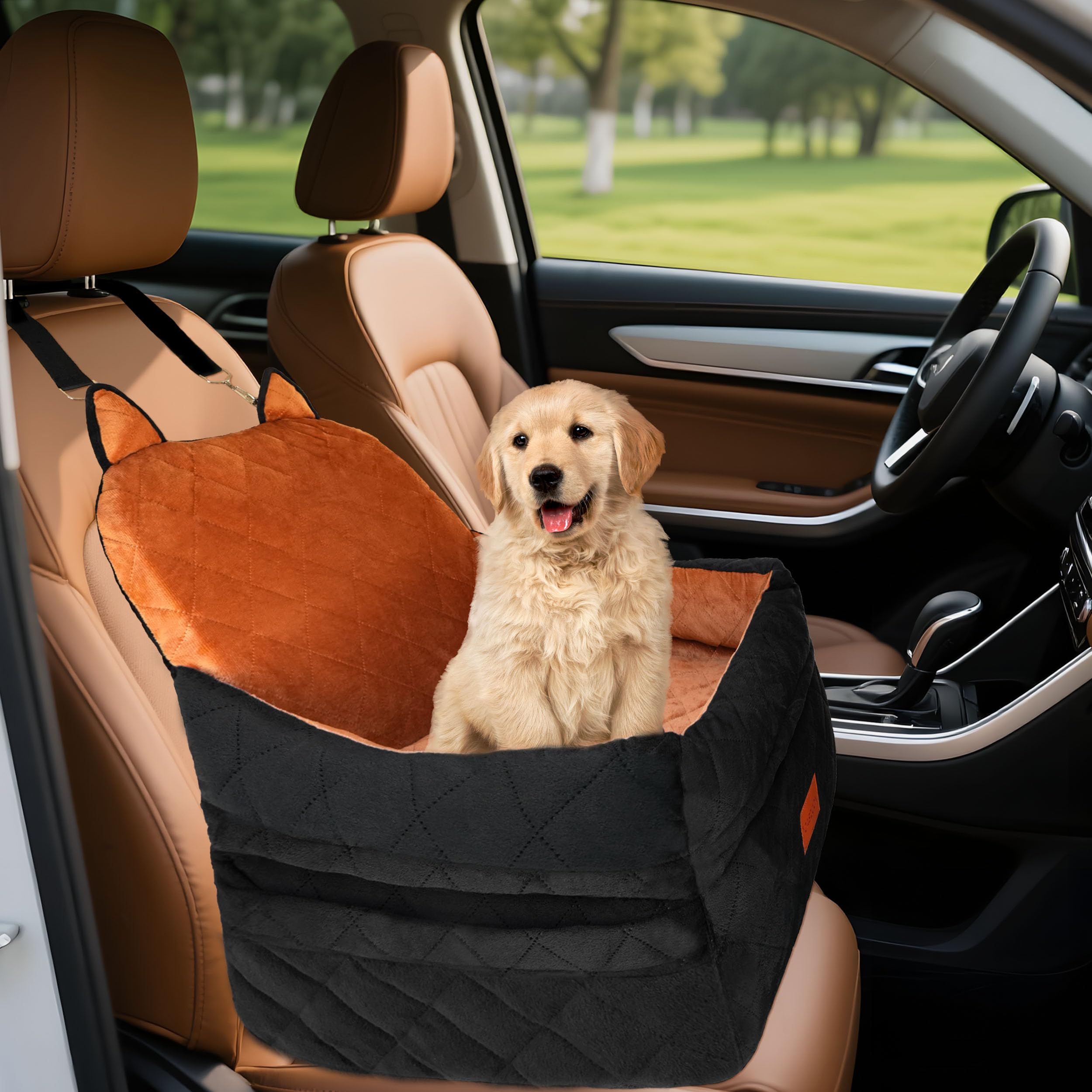 CABZOON dog car seat compact size fits many vehicle interiors.