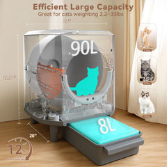 CABZOON 8L sealed waste compartment close-up for extended use