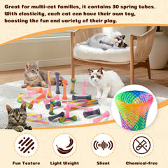 Cacovedo-flexible-nylon-cat-toy folds into shapes for varied interactive games.