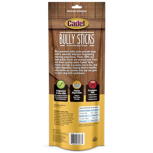 Cadet bully sticks offer natural beef flavor.