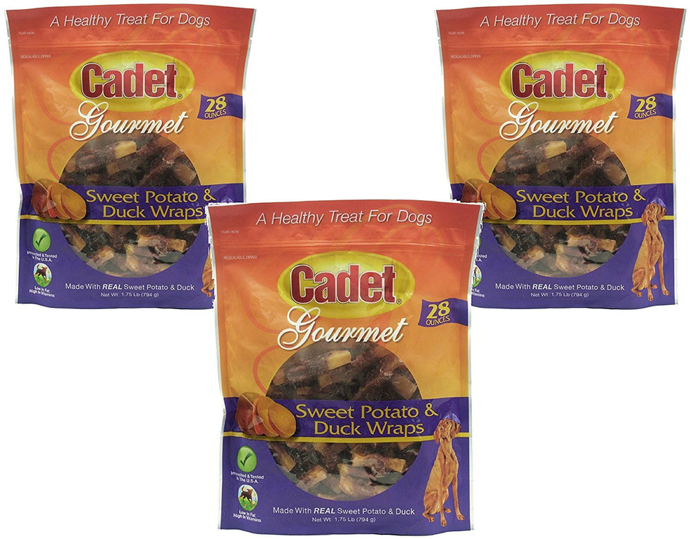 Cadet Duck and Sweet Potato Wraps pack showing real ingredients and portion size for healthy snacking