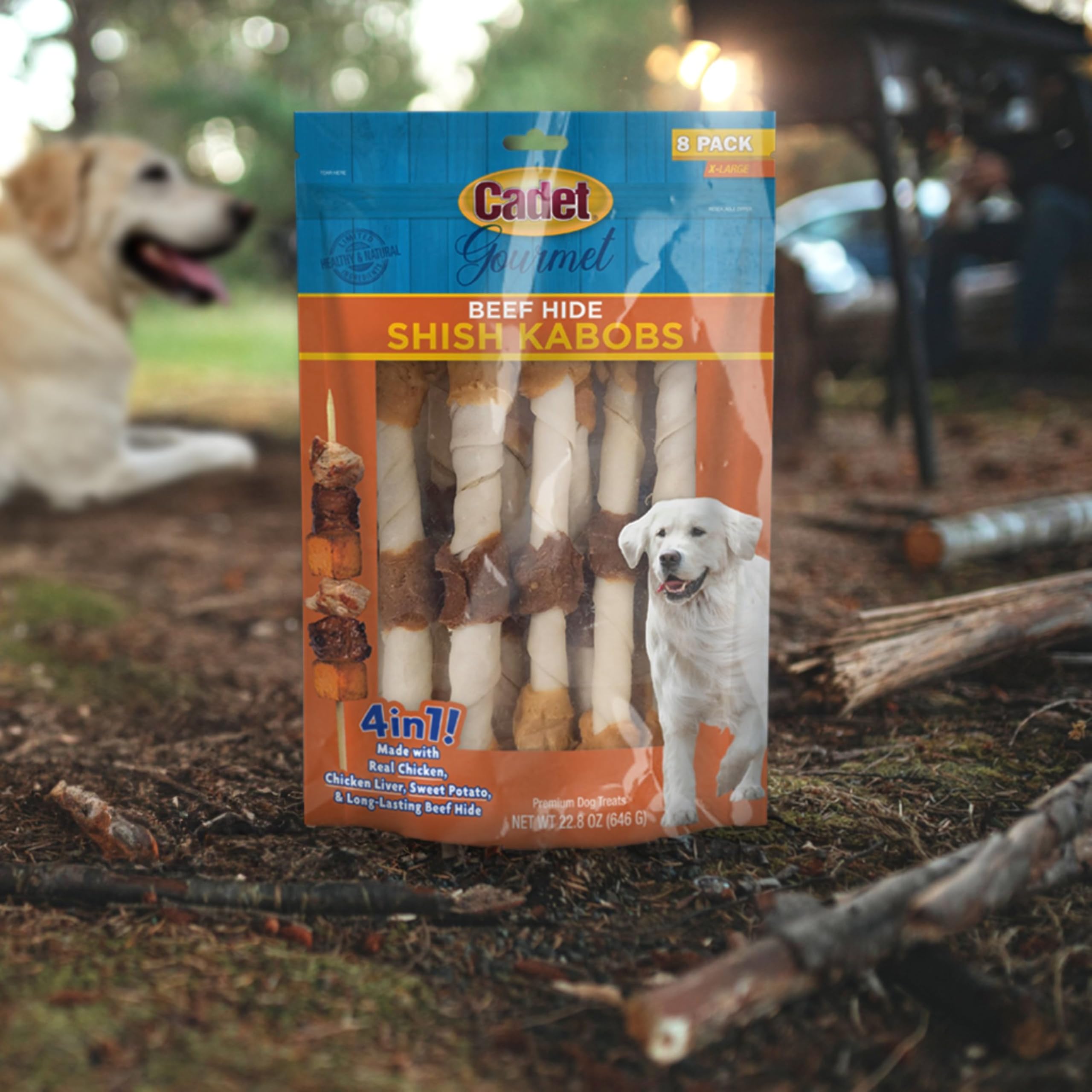 Cadet Gourmet Shish Kabob packaging emphasizes high-quality ingredients and USA inspection.