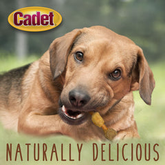 Cadet Gourmet Shish Kabob pork hide wrap, durable chew for extended play.