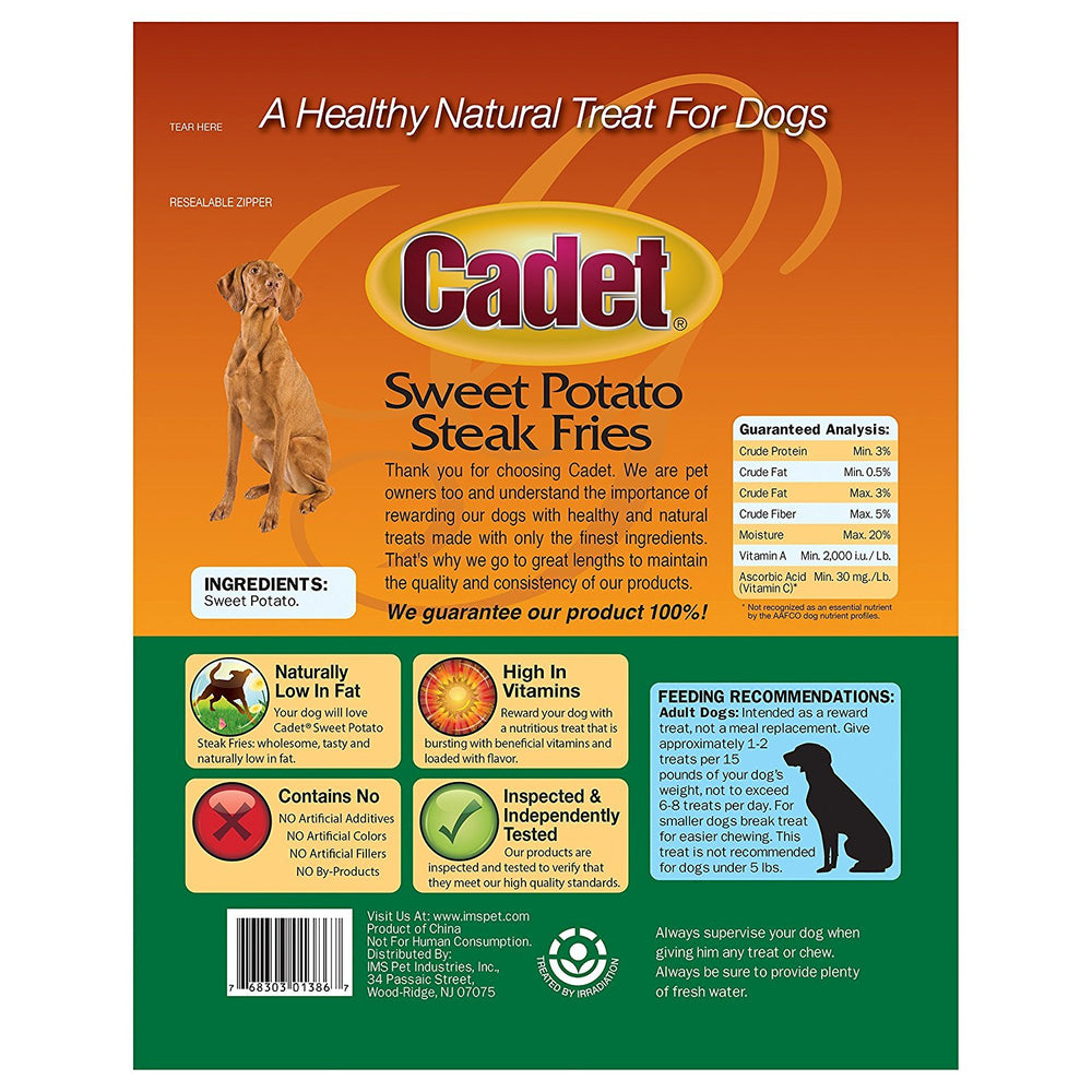Cadet Sweet Potato Steak Fries 3-pack pack open showing convenient portions for rewards.