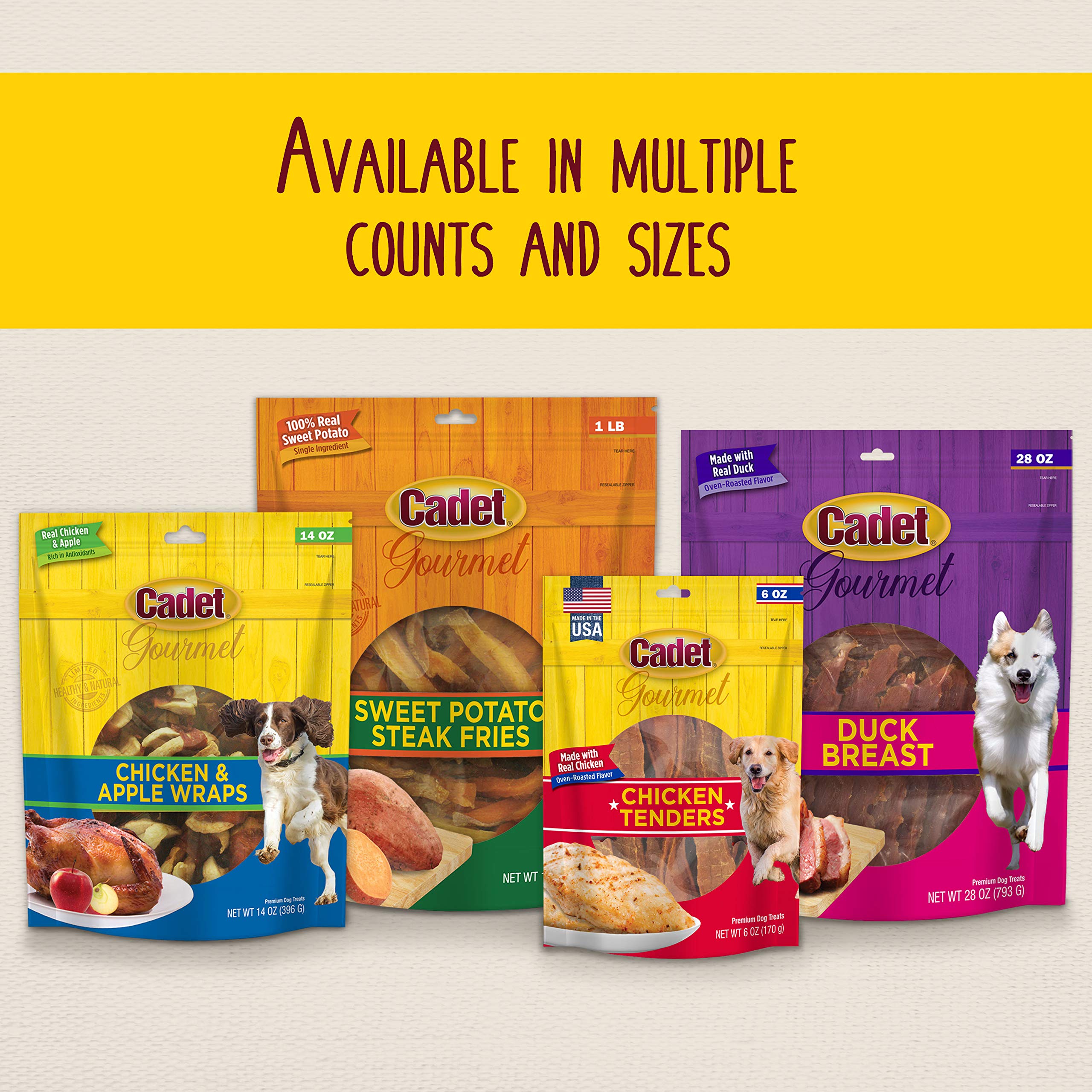 Cadet Sweet Potato Duck Wraps suitable for dogs of all sizes during training