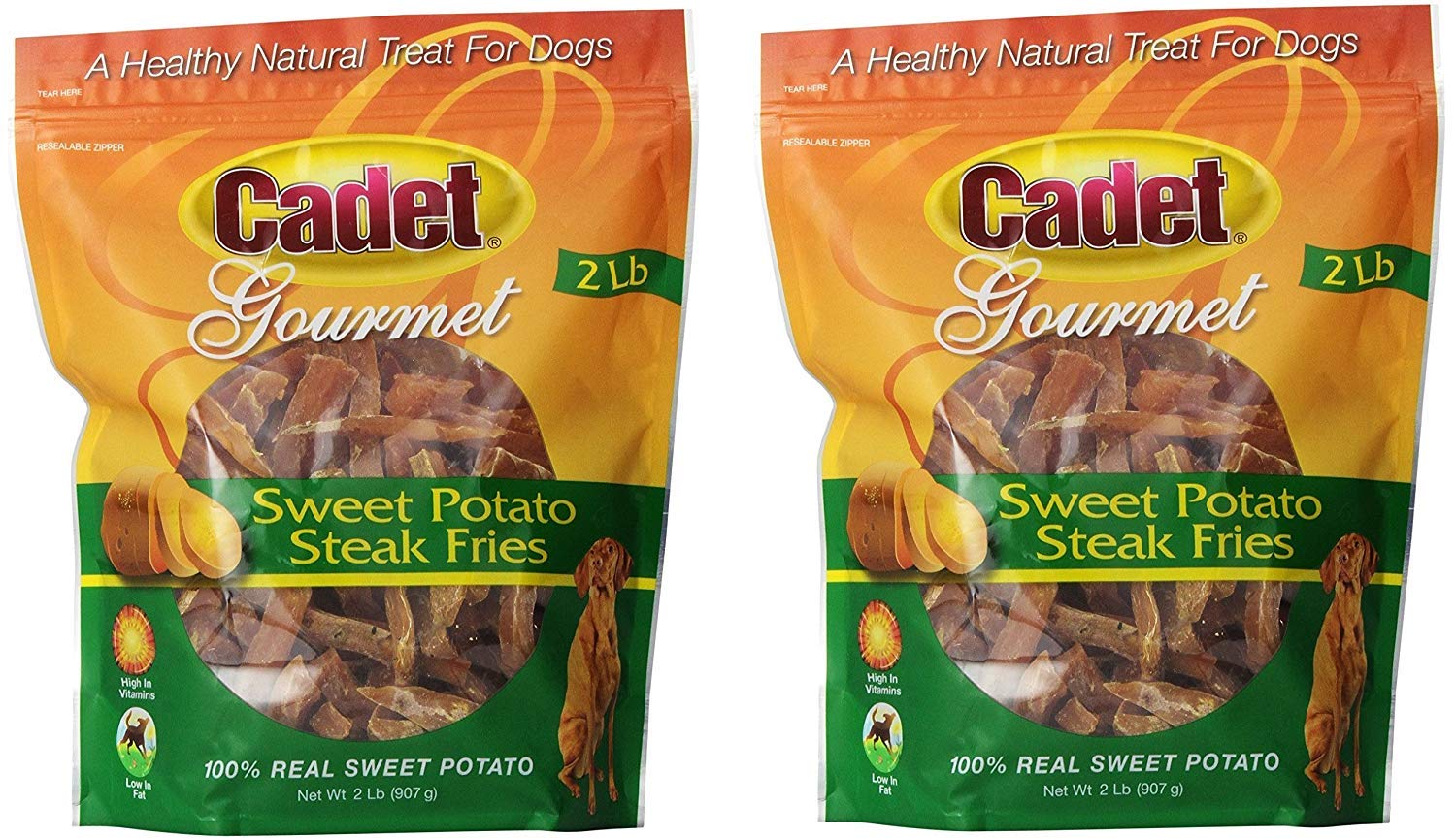 Cadet Sweet Potato Steak Fries dog snack image showing a tasty reward ideal for training or chews