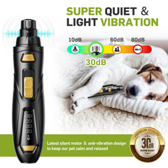 CADOLS dog nail grinder with LED lights illuminates nails for precise trimming.