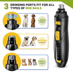 CADOLS dog nail grinder rechargeable battery supports long, uninterrupted grooming.