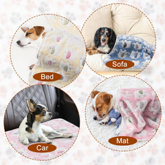 CADONO pet blanket blue paw print features plush warmth for outdoor adventures.