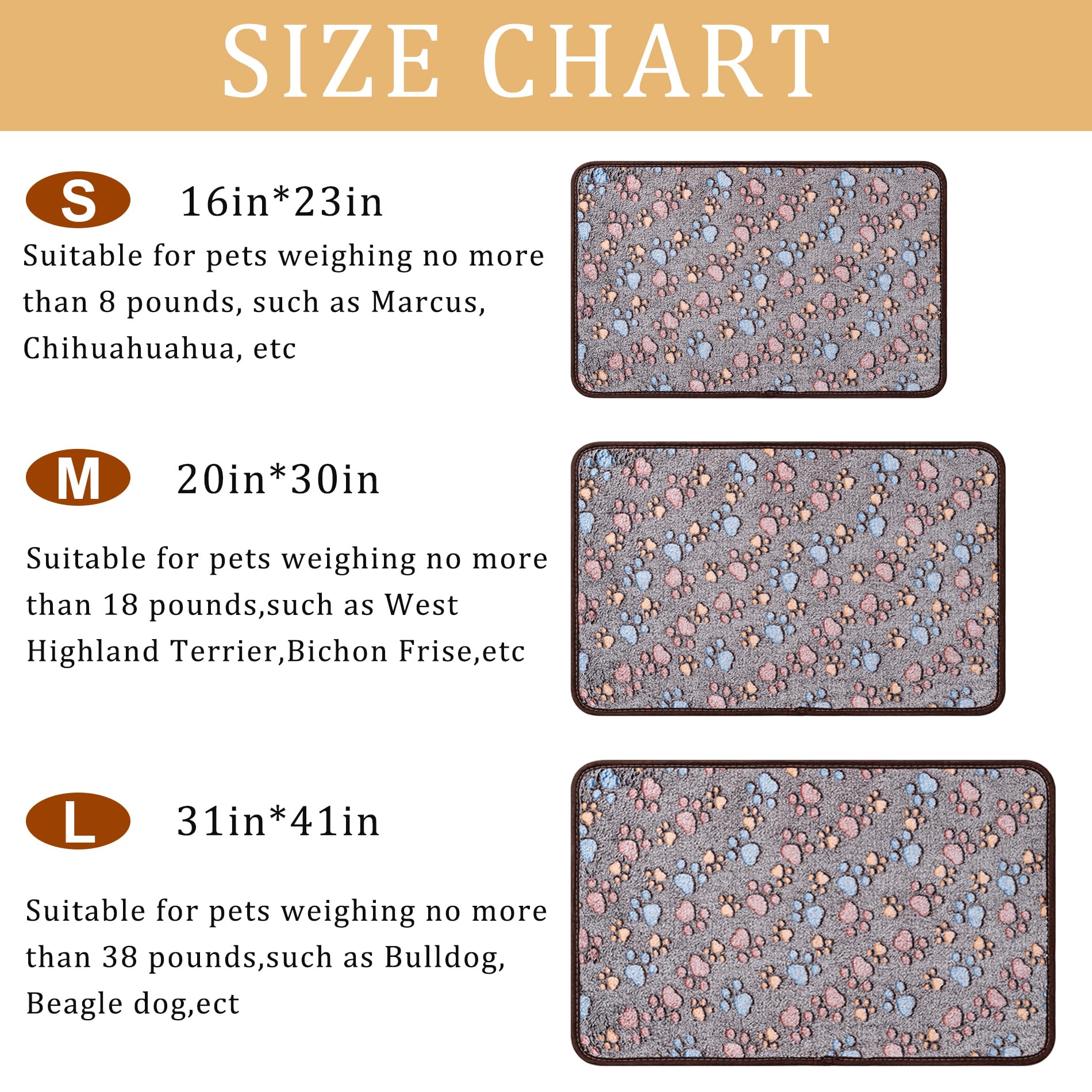 CADONO pet blanket three sizes pack for small to large pets.