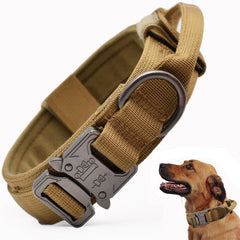CADONO Tactical Dog Collar brown nylon highlights durable daily-wear for dogs.