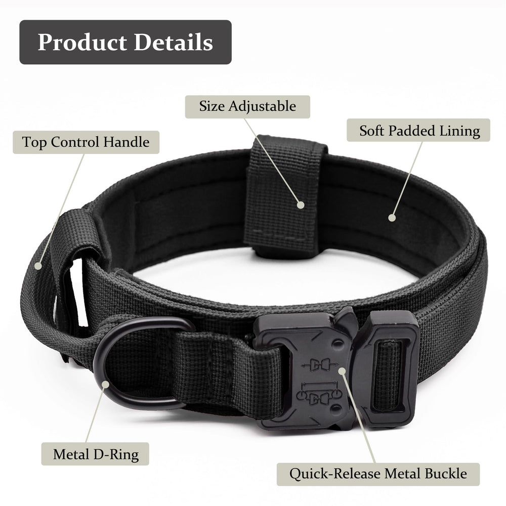 CADONO tactical dog collar control handle closeup for training sessions