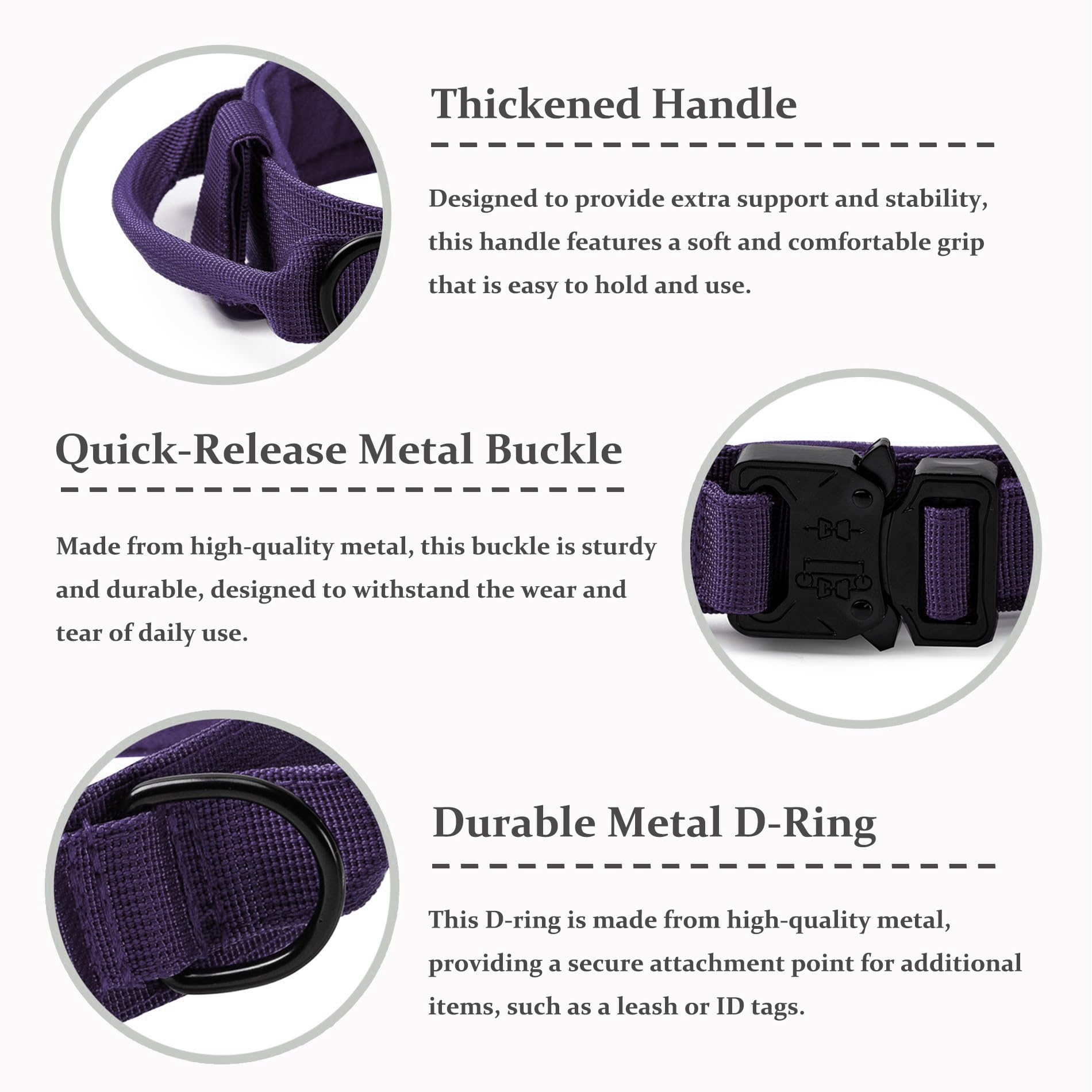 CADONO Tactical Dog Collar control handle in use for guided training and secure leash control