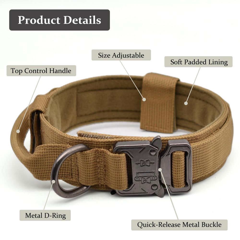 CADONO Tactical Dog Collar control handle enables safer training and controlled walks.