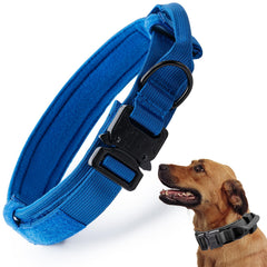 CADONO tactical dog collar in dark blue provides durable training wear and comfort.