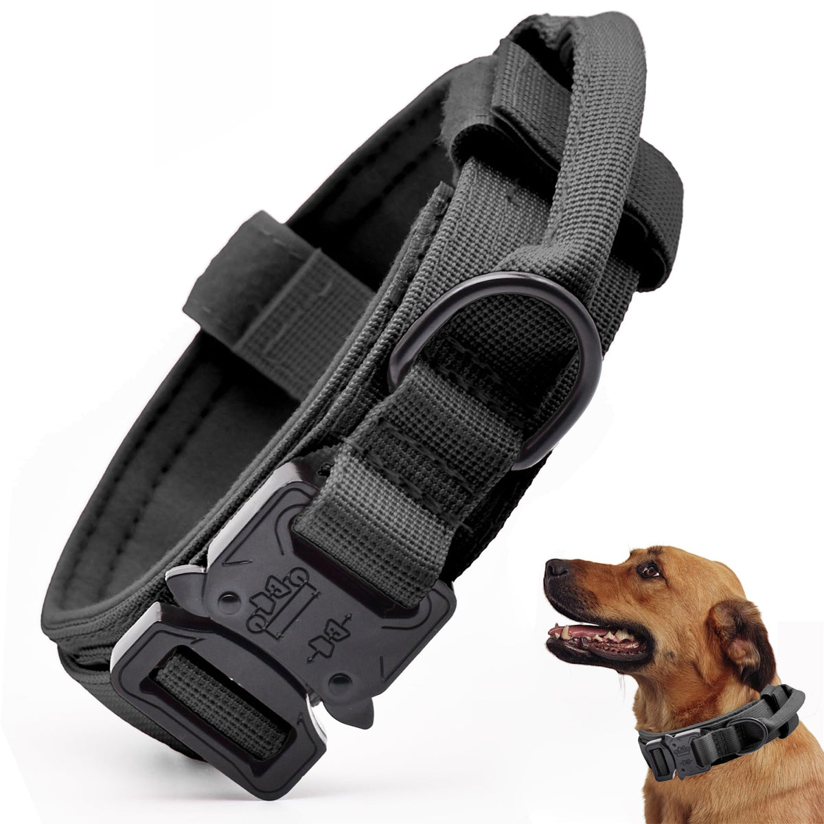 CADONO tactical dog collar material closeup shows durable 1000D nylon for rugged use