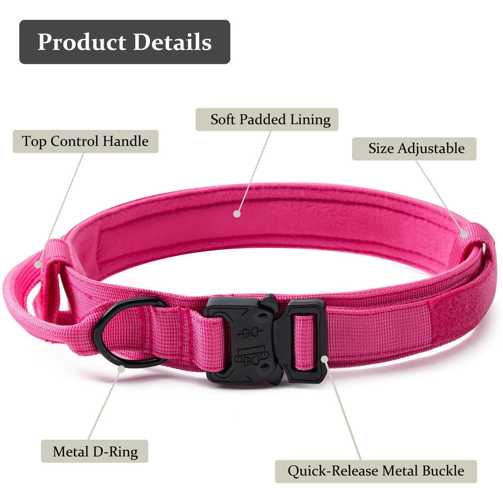 CADONO Tactical Dog Collar quick-release buckle shows fast, reliable secure release for easy on-off.