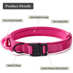 CADONO Tactical Dog Collar quick-release buckle shows fast, reliable secure release for easy on-off.