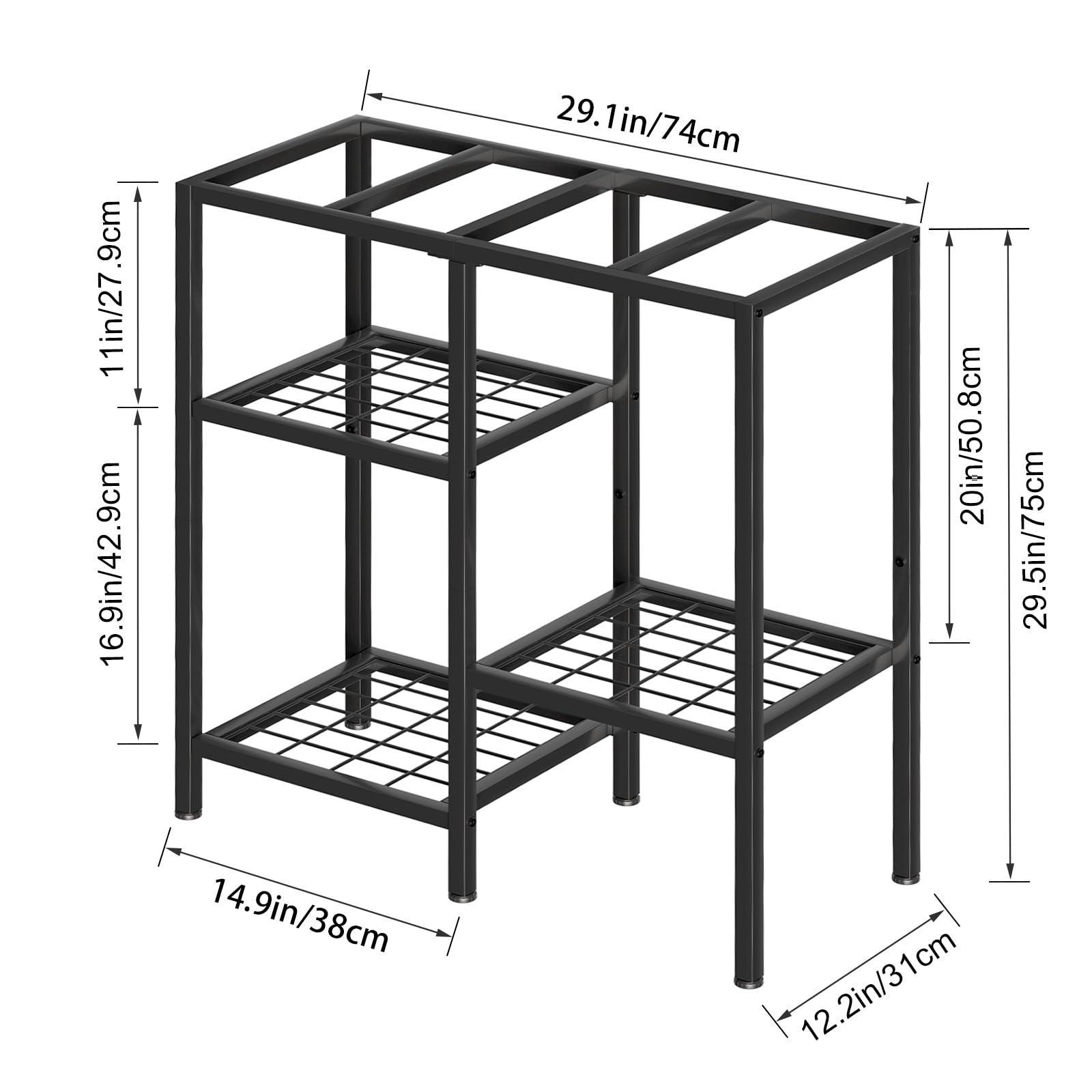 CADUKE aquarium stand three-tier storage keeping tools organized