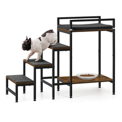 CADUKE pet window perch with stairs viewed head-on; convenient nap spot.
