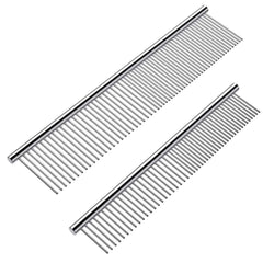Cafhelp dog comb with rounded ends close-up, gentle detangling for sensitive skin.