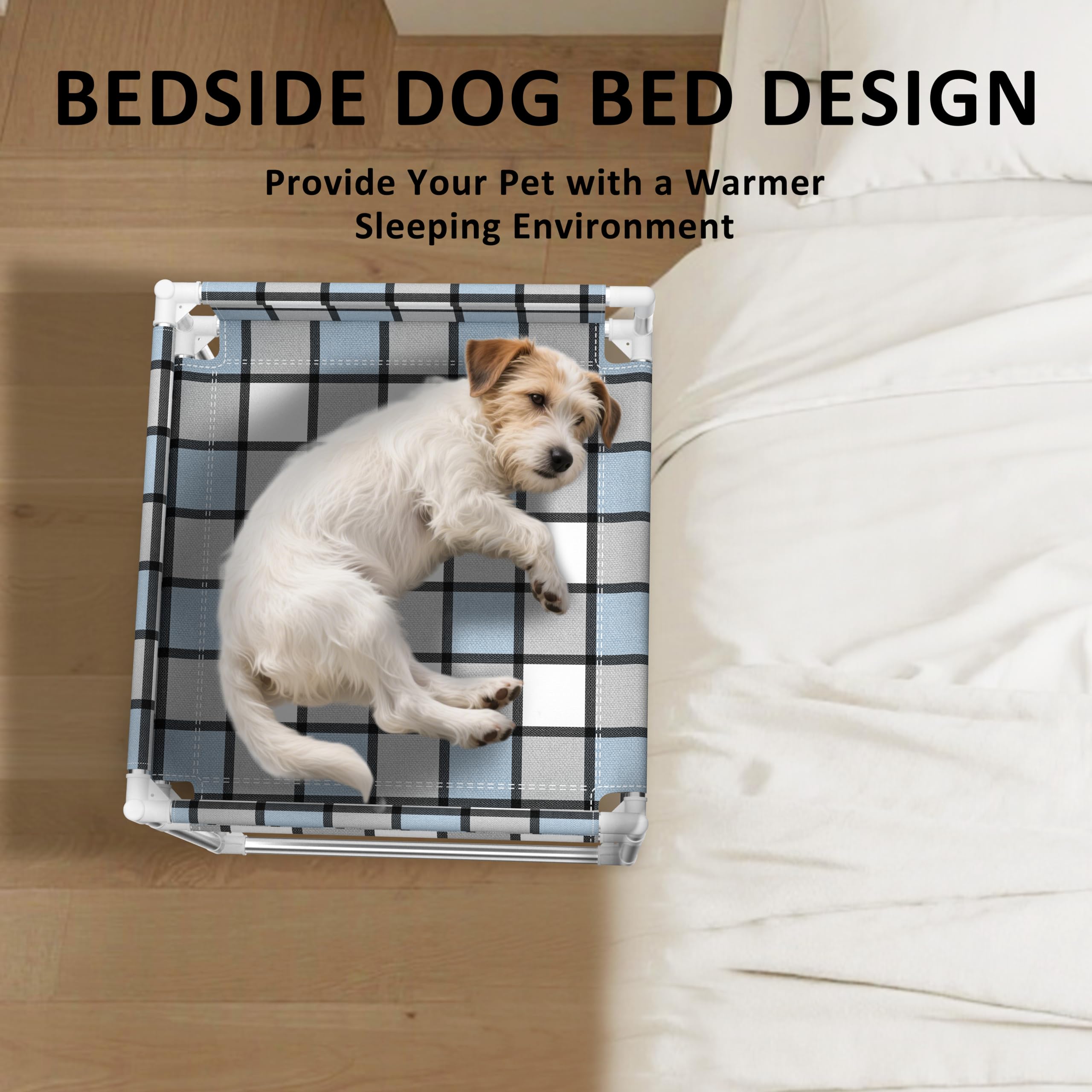 Caghash bedside window pet bed guardrail nook illustrates secure, wrapped comfort for small pets.