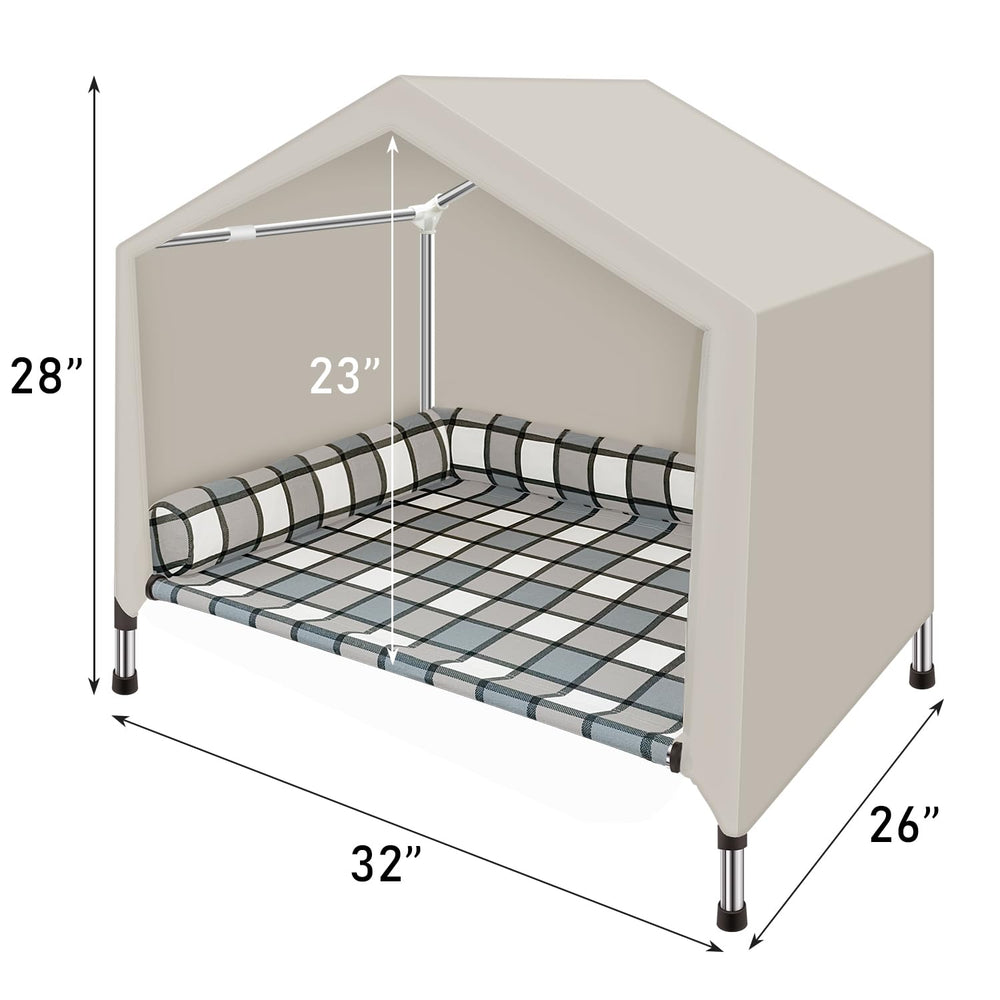 Caghash Breathable Raised Pet Bed image demonstrates airflow for cool comfort.