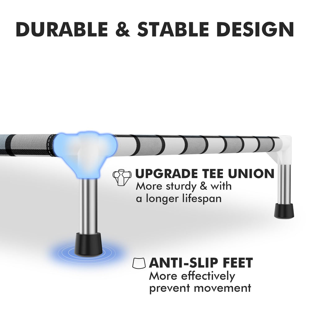 Caghash dog bed stainless-steel-frame highlights strong support and long-lasting construction.