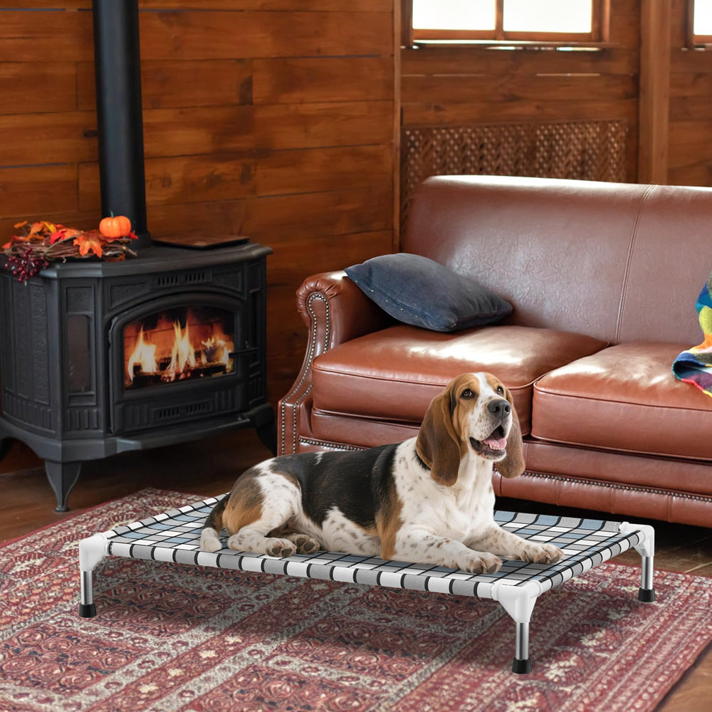 Caghash elevated dog bed 39x27x6-5 presents a spacious resting platform for large pets.