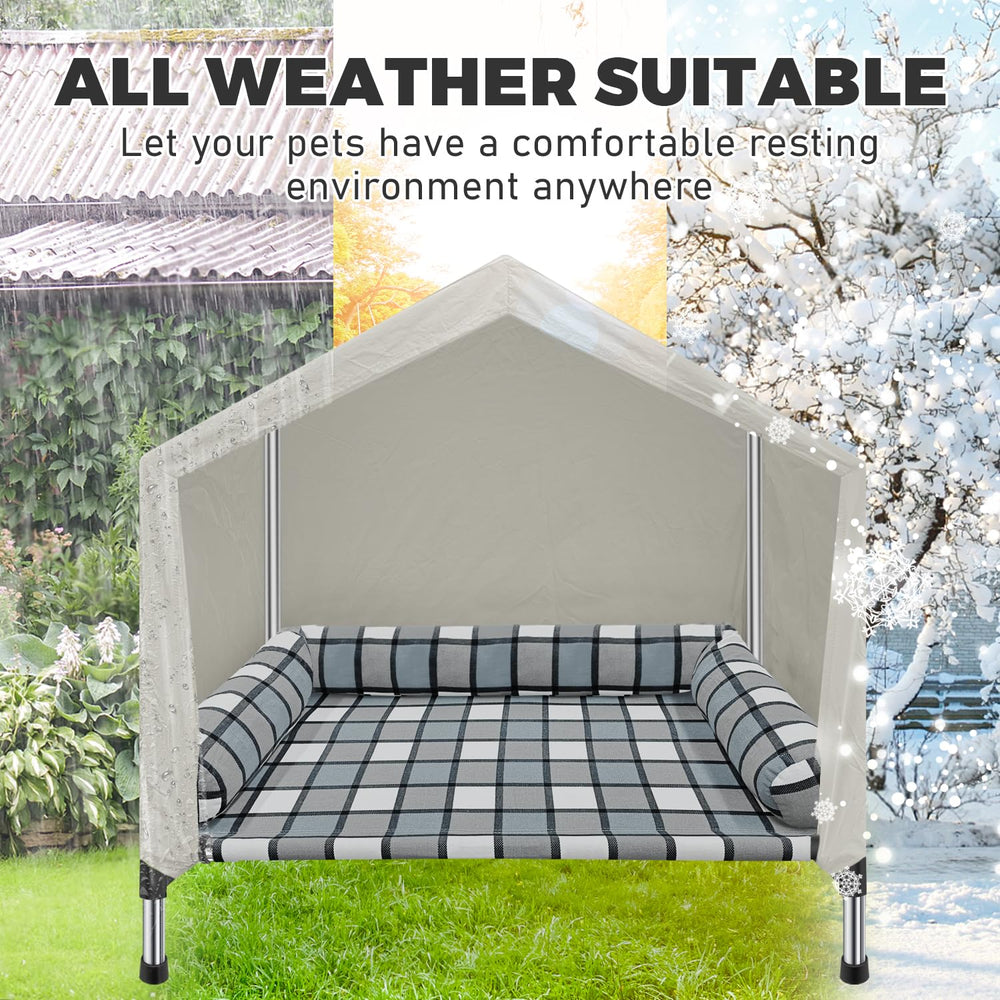 Caghash Weatherproof Dog Bed Outdoor demonstrates rain and sun resistance in real use.