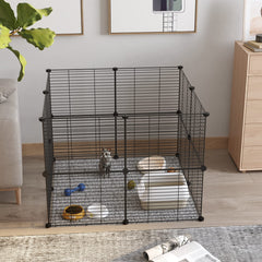 C&AHOME Pet Playpen cable ties reinforce enclosure stability during active play.