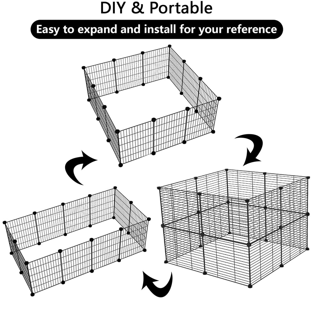 C&AHOME Pet Playpen non-slip mats protect floors and reduce slipping.