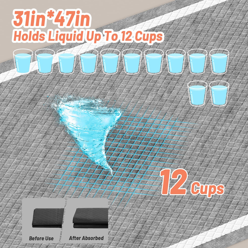 CAHUDIKIC charcoal pee pad thick leak-proof layer protects floors