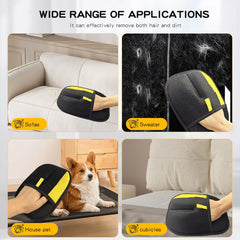 CAIBAO gloves on sofa remove pet hair from upholstery and bedding.
