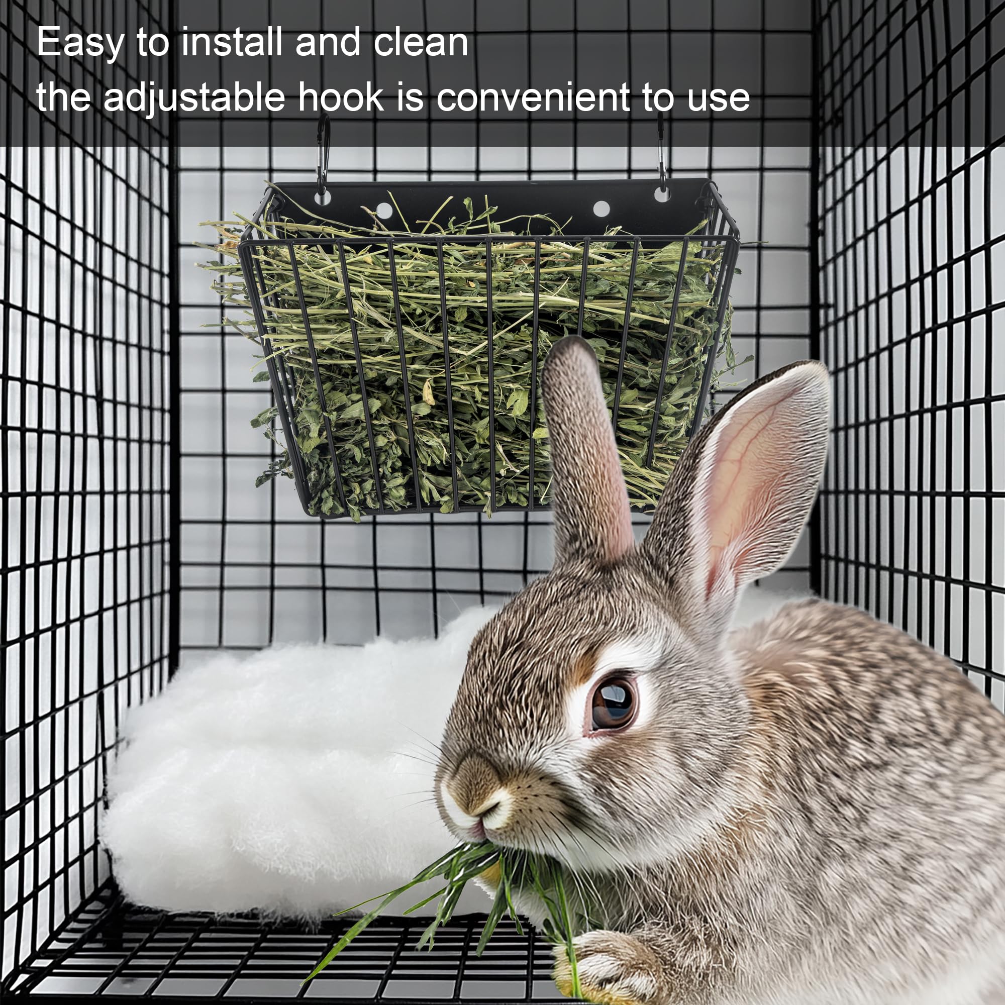 CAIQINLI Hay feeder helps reduce mess and improve cleanliness.