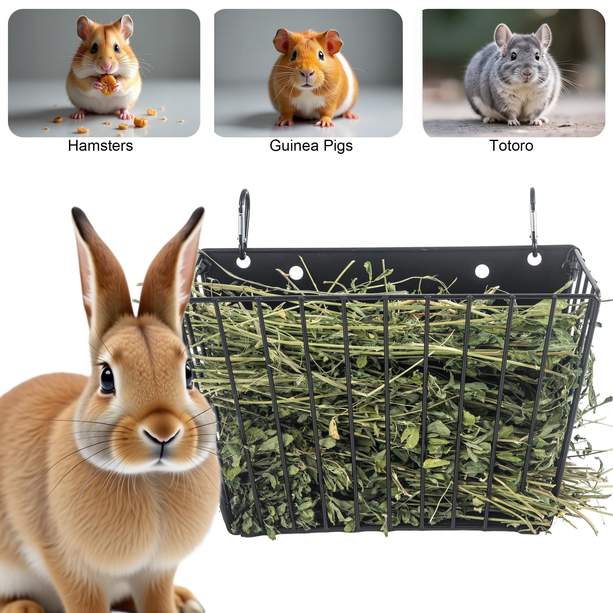 CAIQINLI Hay Feeder durable metal construction for daily use.