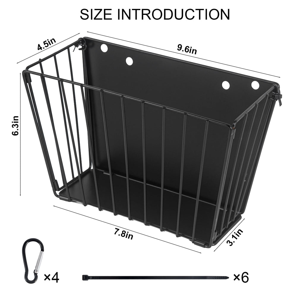 CAIQINLI rabbit hay feeder easy installation with buckles and straps.