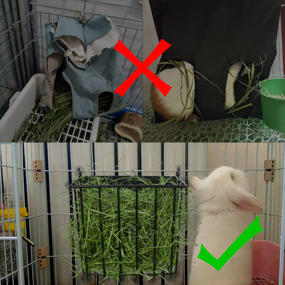 CAIQINLI hay feeder mouth design allows easy filling and daily hay access