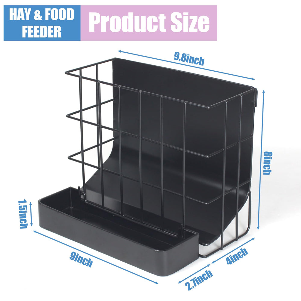 CAIQINLI hay feeder two-in-one design keeps hay and feed neatly accessible.