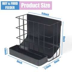 CAIQINLI hay feeder two-in-one design keeps hay and feed neatly accessible.