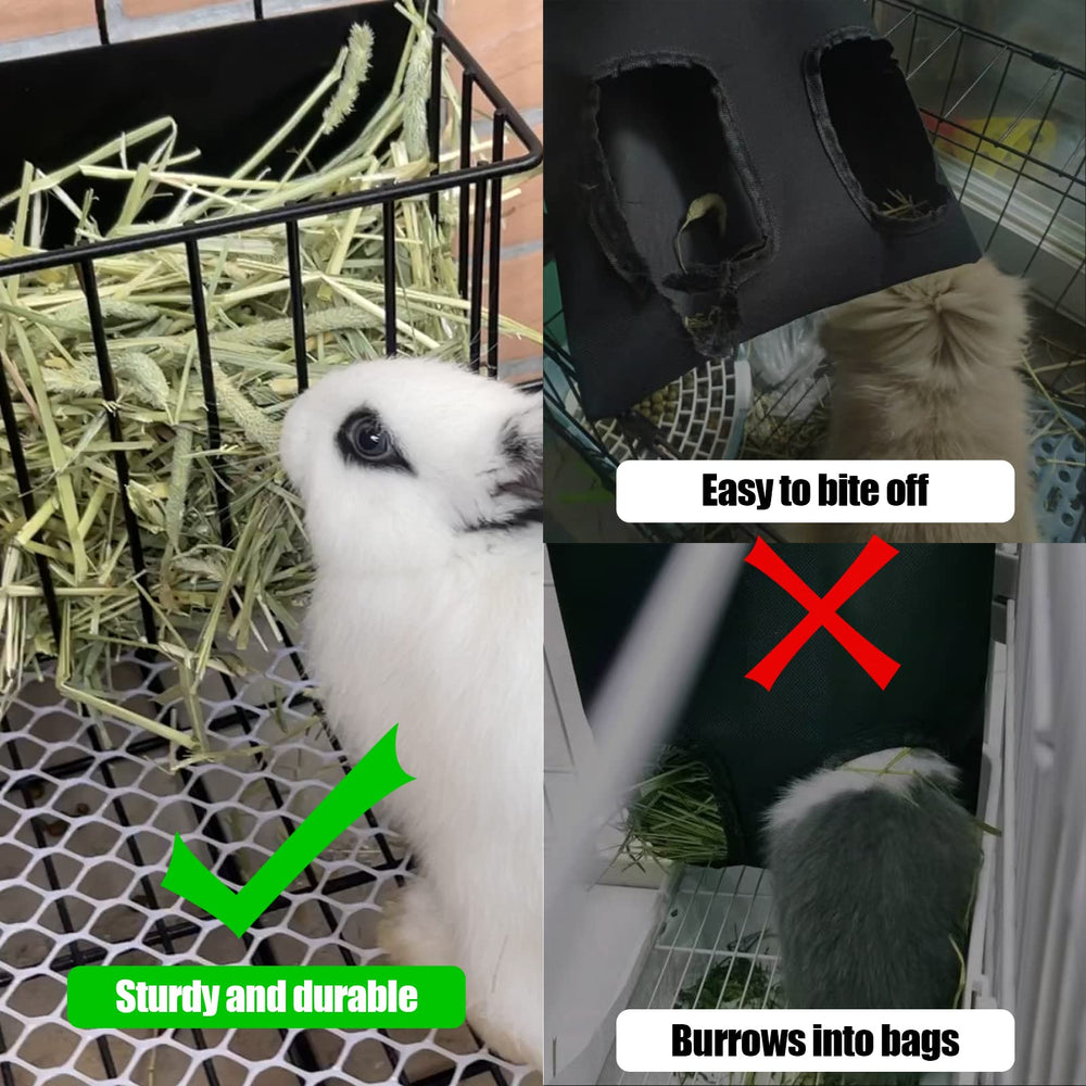 CAIQINLI rabbit hay rack features a large mouth for easy hay filling