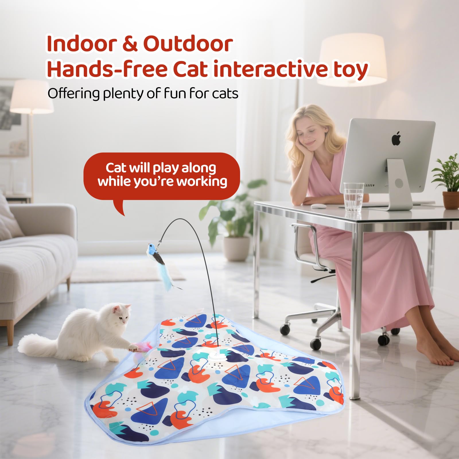 CaitPal indoor-cat play scene demonstrates multi-mode engagement.