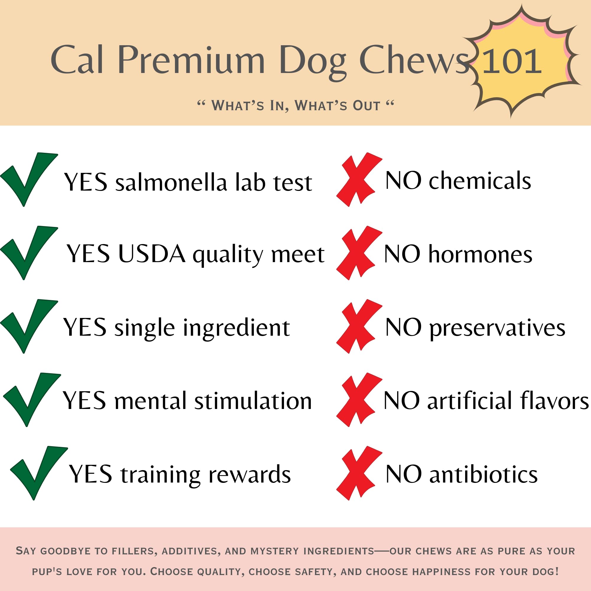 Cal Premium trachea chew close-up reveals hollow crunch and gum-friendly action