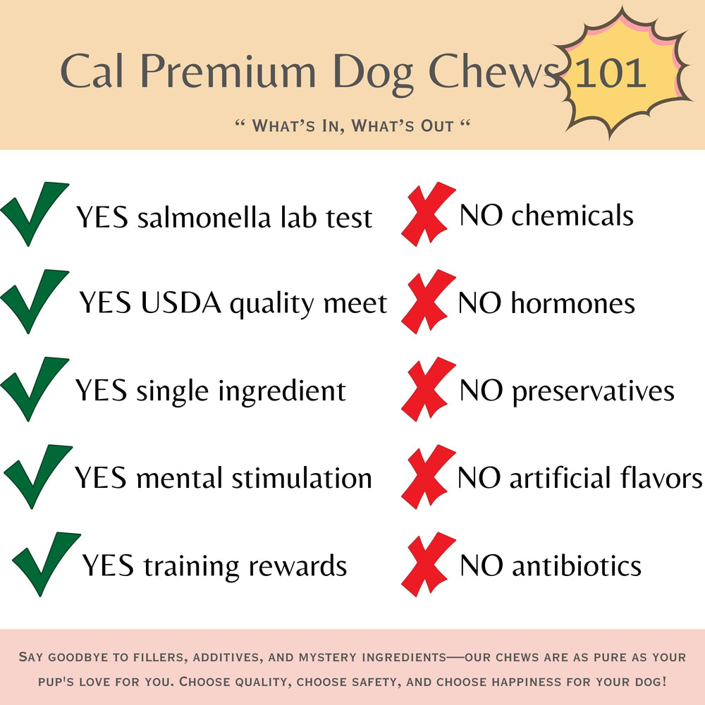 Cal Premium trachea chew close-up reveals hollow crunch and gum-friendly action