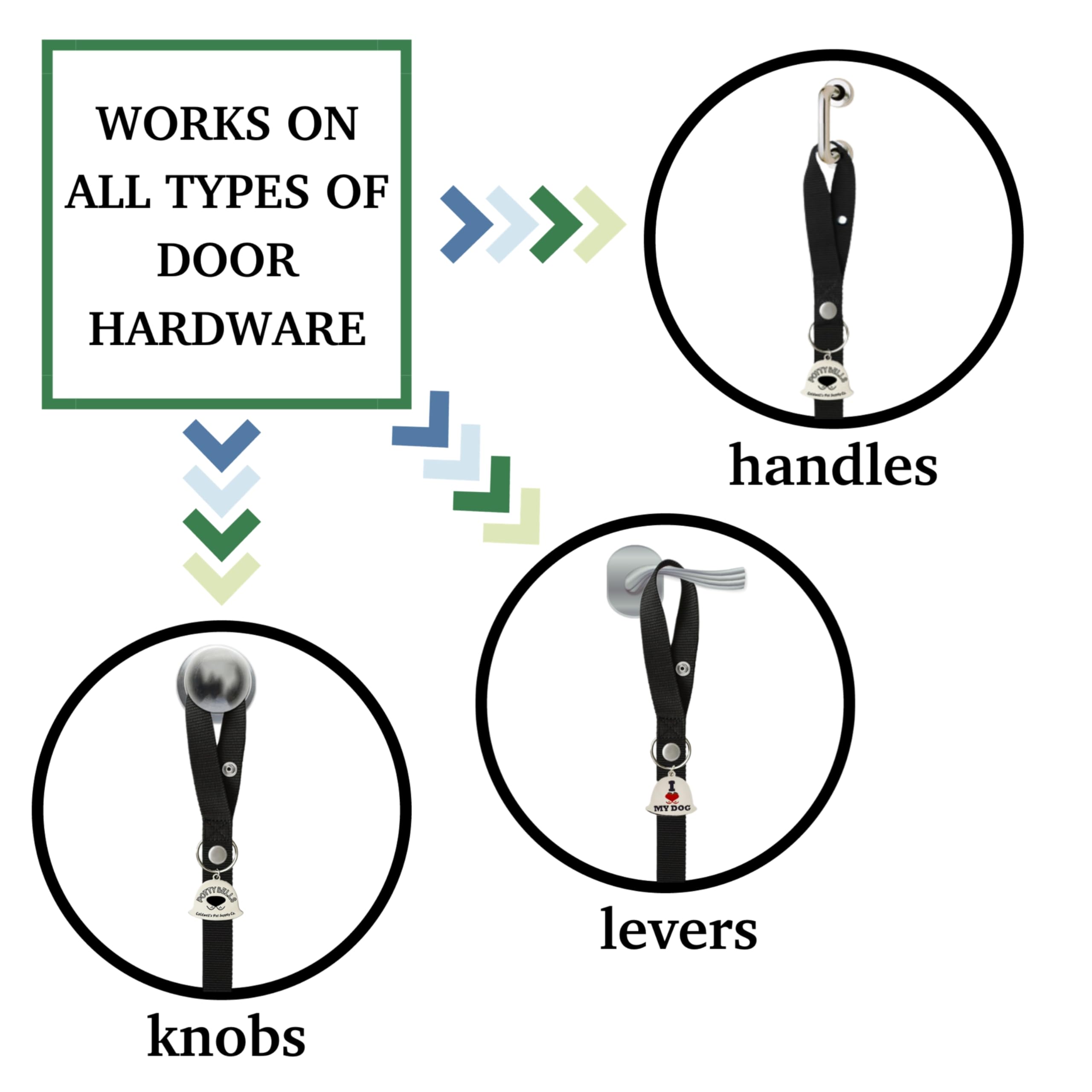 Caldwell's Dog Potty Bells durable materials endure daily door-training sessions.