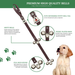 Caldwell's Dog Potty Bells closeup shows ring-to-go action for responsive training.