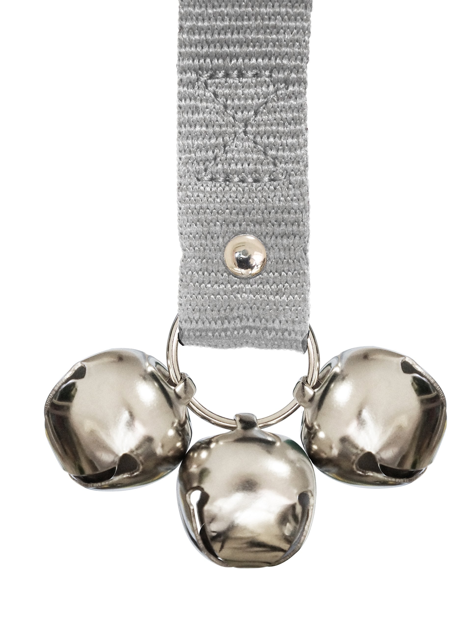 Caldwell's Pet Supply Co. dog-potty-bells-gray-pair-set-2 demonstrates reliable dual-bell signaling for doors.