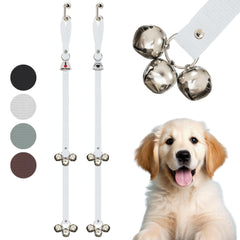 Caldwell's Pet Supply Co. dog potty bells set of two in white for easy potty signaling.